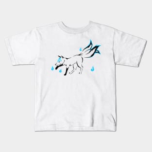 Kitsune (sky blue) Kids T-Shirt